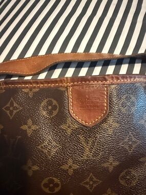 Louis Vuitton Brown Monogram Shoulder Bag with Gold Hardware